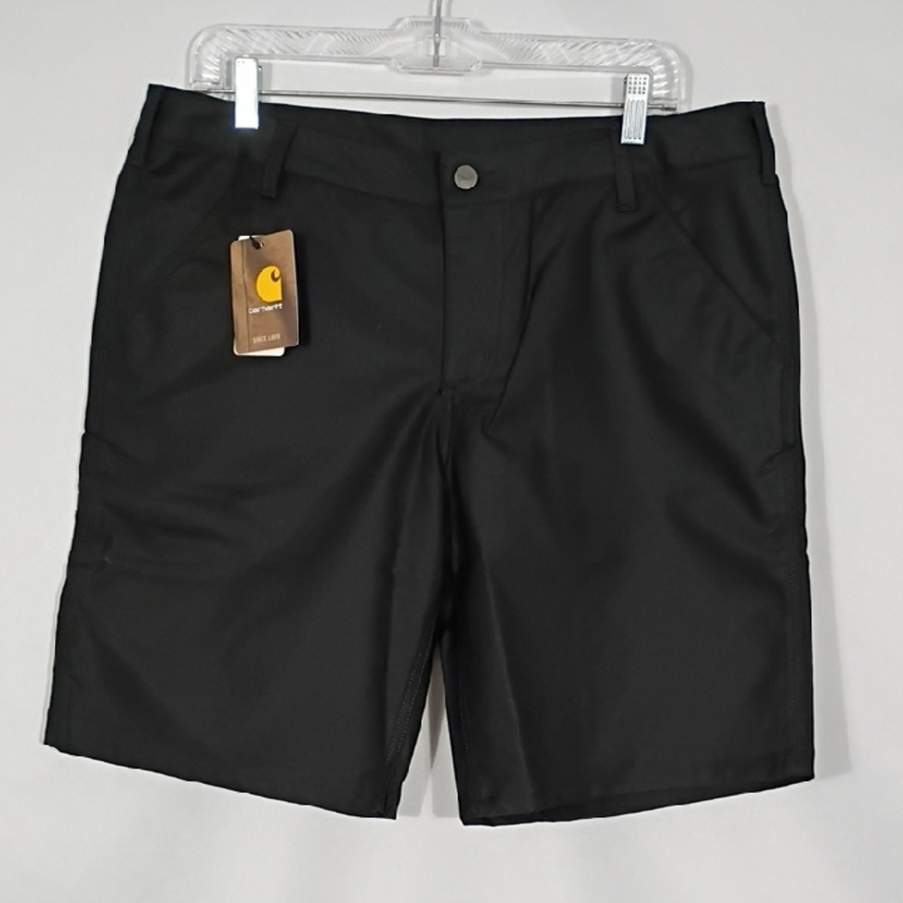 NWT Carhartt Black 103103 Rugged Pro Original Fit Canvas Shorts Women Size 14